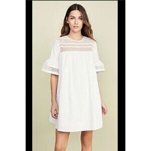 Anthropologie English Factory Beach White Preppy Boho Women's Lined Mini S 161